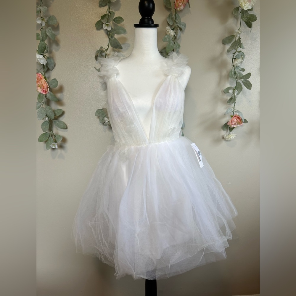 Katie May Cassia Floral Tulle Minidress - Picture 5 of 11